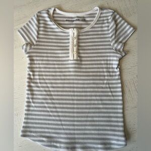 Abercrombie Kids Gray and White Striped Shirt